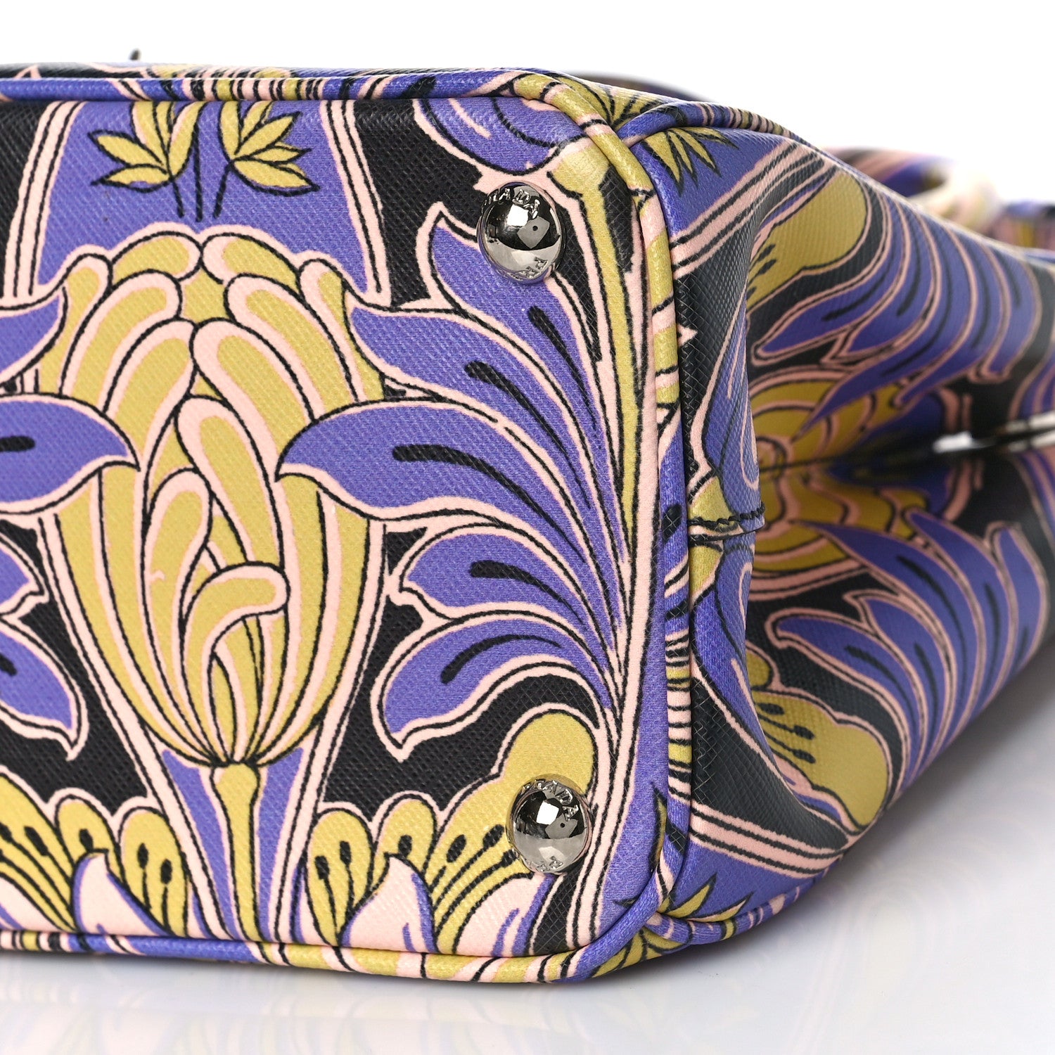 Prada Saffiano Tulip Print Small Galleria Double Zip Tote 9 of 9