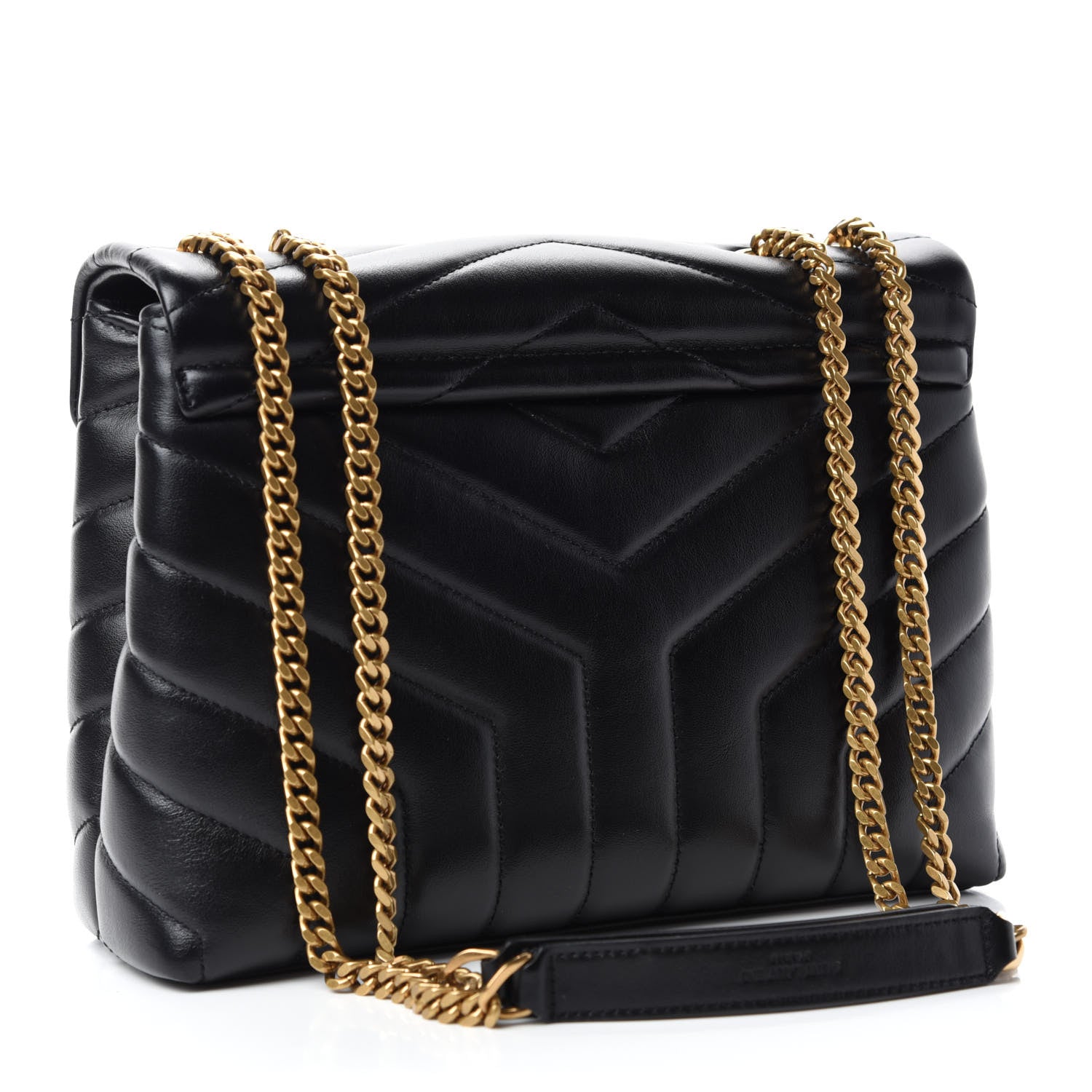 Saint Laurent Calfskin Y Quilted Monogram Small Loulou Chain Satchel Black 3 of 11