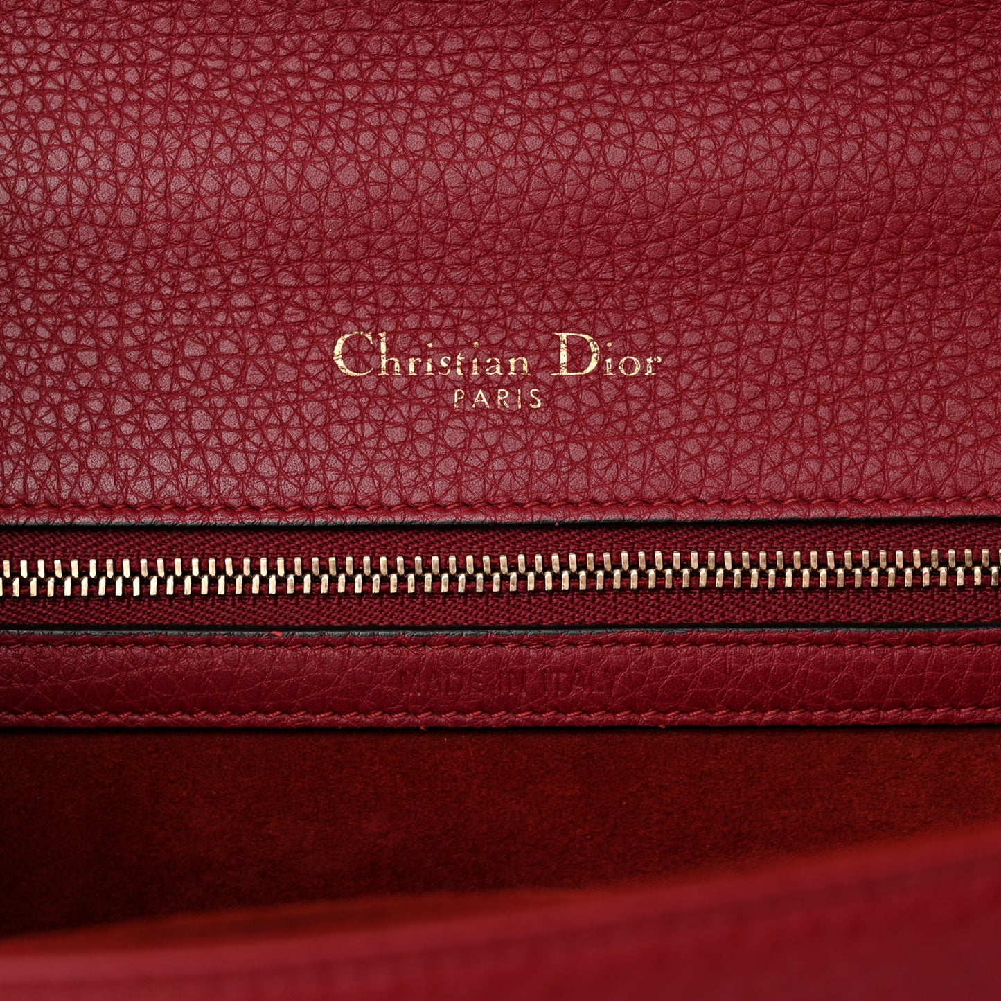 Grained Calfskin Medium Diorama Flap Bag Red
