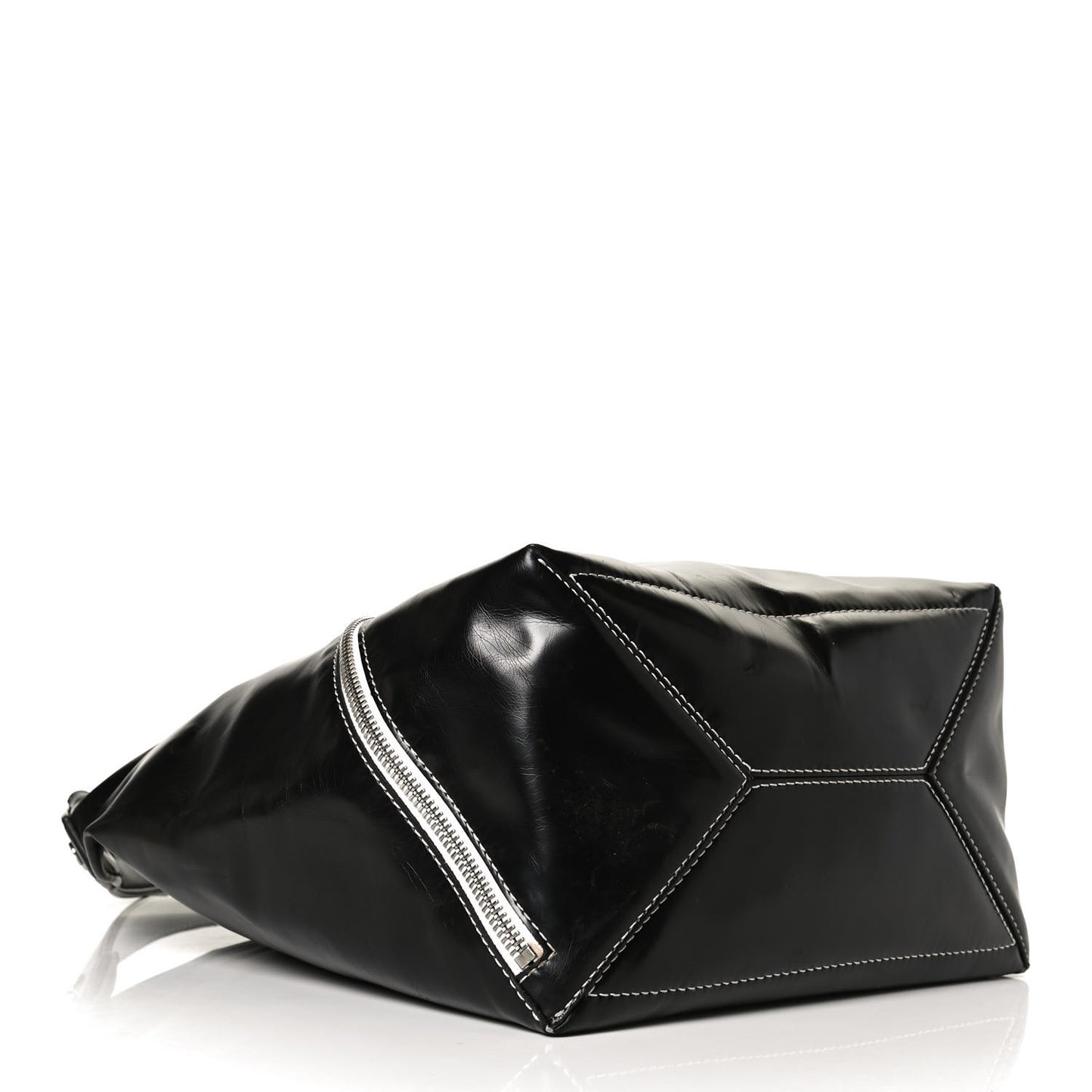 Calfskin Large Cire Zip Hobo Black