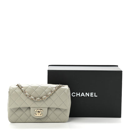 Chanel Lambskin Quilted Mini Rectangular Flap Grey 11 of 11