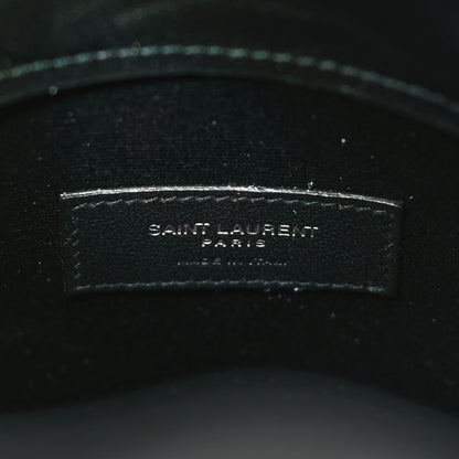 Saint Laurent Calfskin Wicker Small Bahia Bucket Bag Black 6 of 10