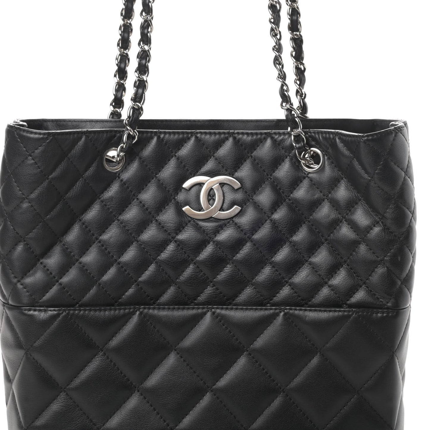 Calfskin Quilted In The Business North South Tote Black