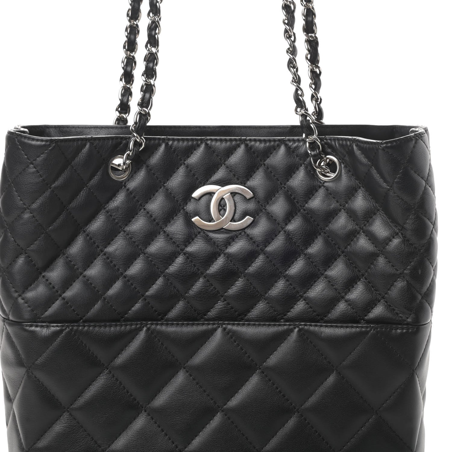 Chanel Calfskin Quilted In The Business North South Tote Black 8 of 11