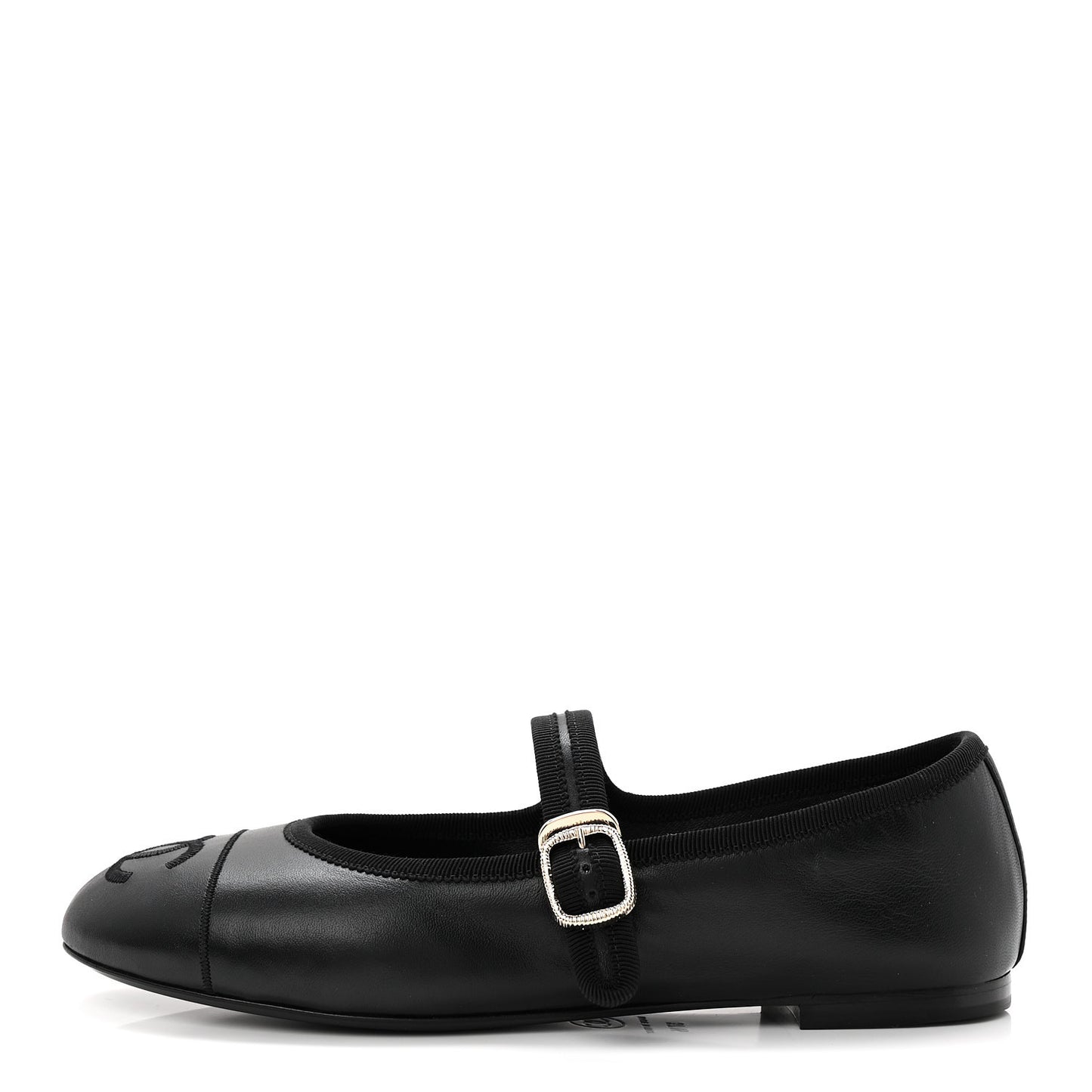 Lambskin Mary Jane Flats 37.5 Black
