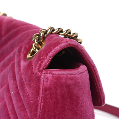 Gucci Velvet Matelasse Small GG Marmont Shoulder Bag Light Raspberry Rose 18 of 20