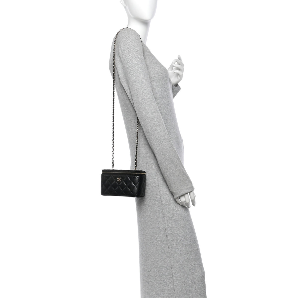 Chanel Caviar Quilted Small Vanity Case With Chain Black 2 of 10