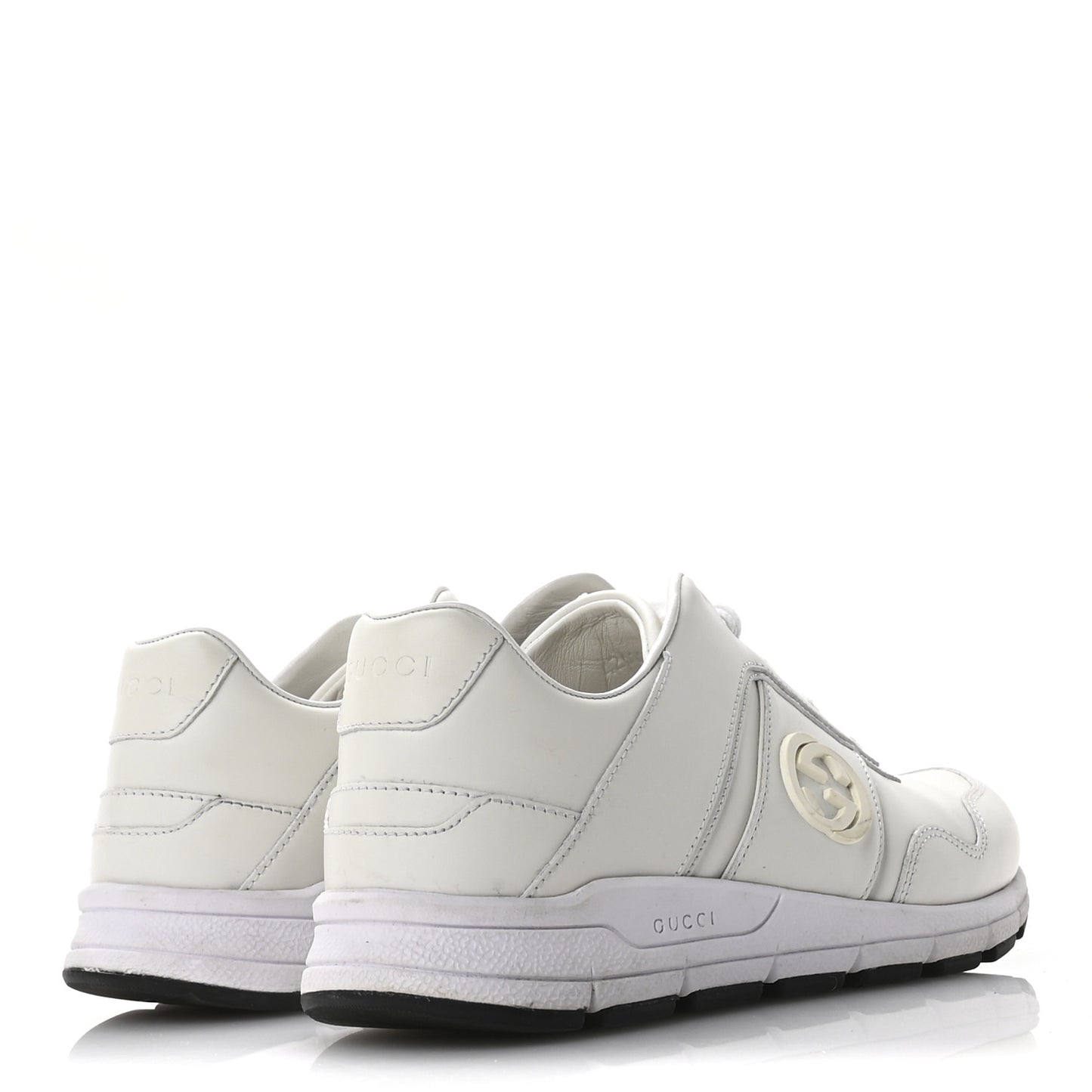 Calfskin Womens Interlocking G Sneakers 35 White