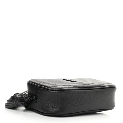 Saint Laurent Grain De Poudre Matelasse Monochrome Monogram Mini Lou Camera Bag Black 4 of 10