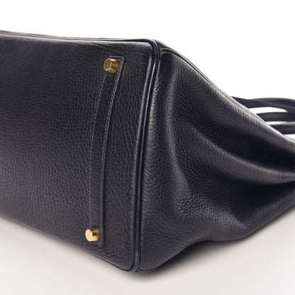Hermes Taurillon Clemence Birkin 35 Bleu Indigo 34 of 36