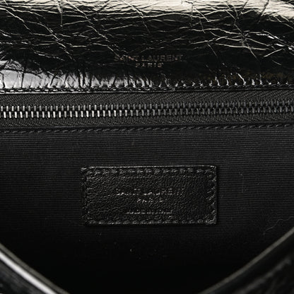 Saint Laurent Crinkled Calfskin Matelasse Monogram Medium Niki Chain Satchel Black 10 of 18