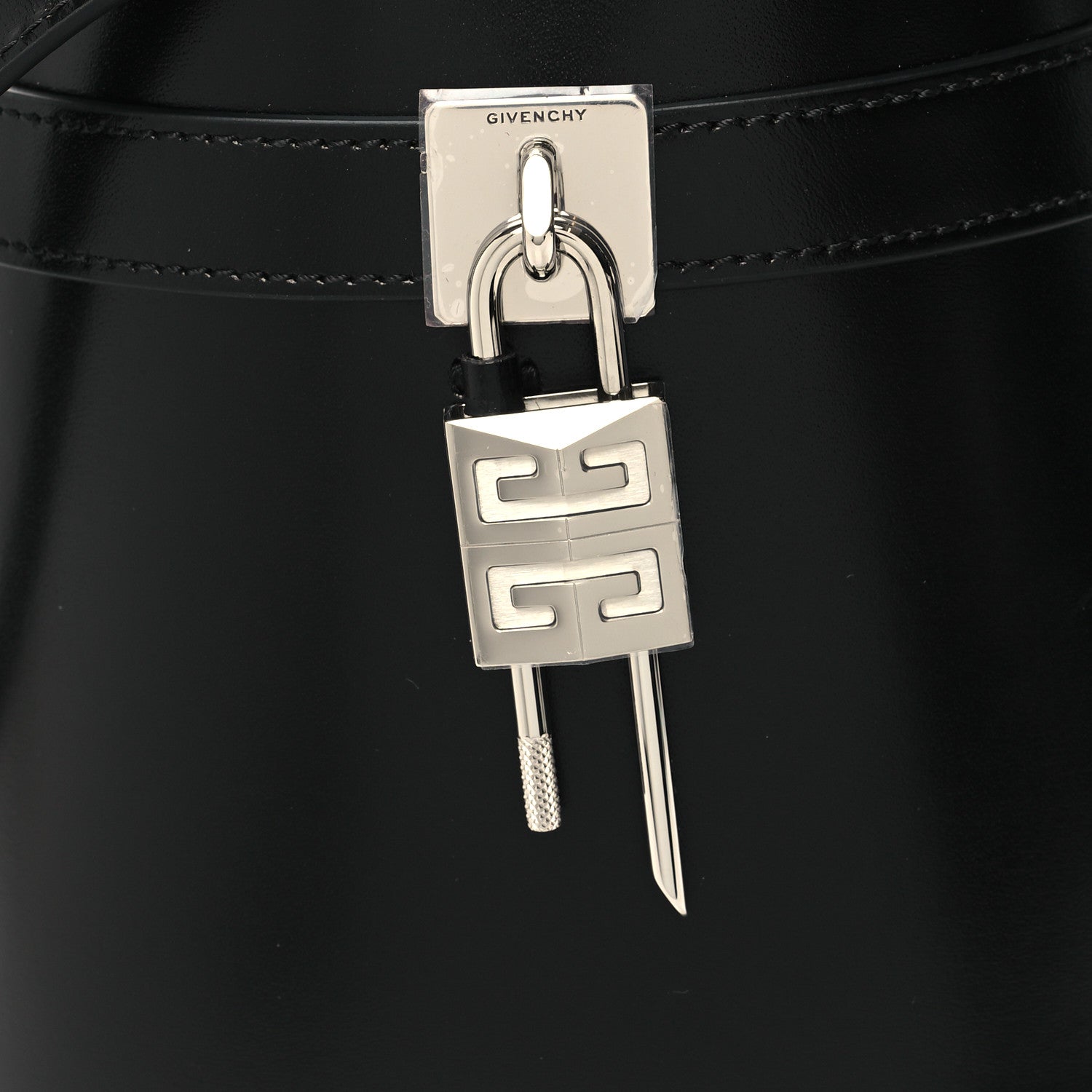 Givenchy Box Calfskin Shark Lock Bucket Bag Black 7 of 9