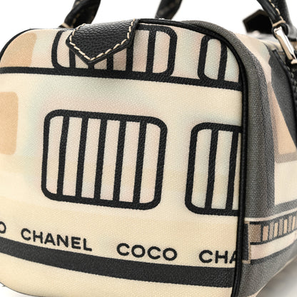 Chanel Coated Canvas Le Train Boston Bag Black 13 of 16
