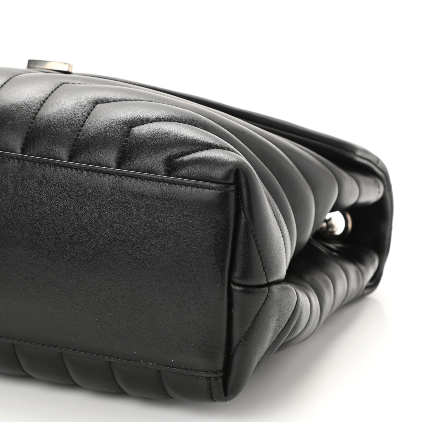 Calfskin Y Quilted Monogram Medium Loulou Satchel Black