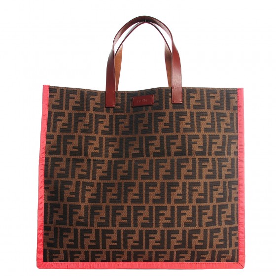 Fendi Nylon Zucca Shopping Tote Red 1 of 20