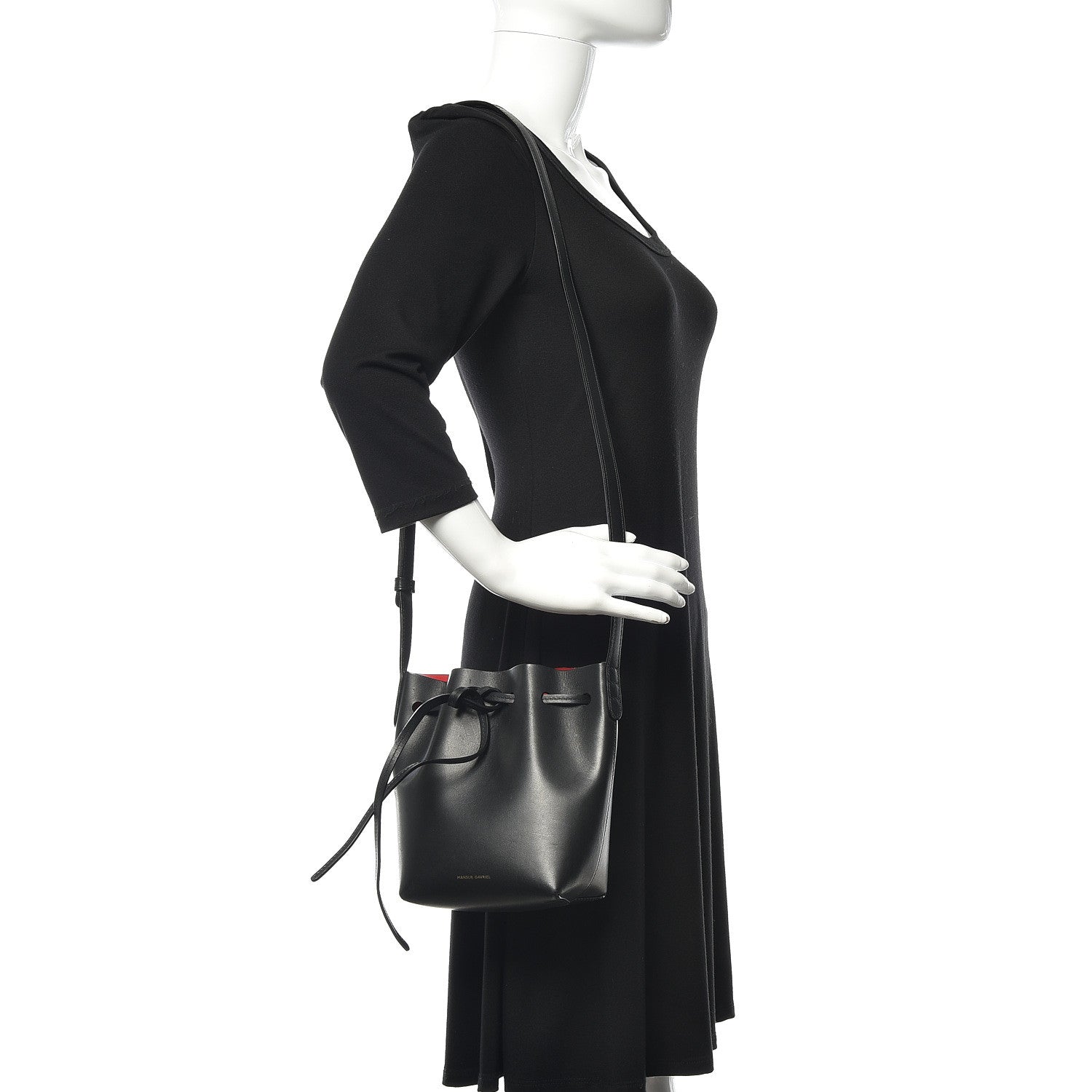Mansur Gavriel Vegetable Tanned Calfskin Mini Mini Bucket Bag Black Flamma 2 of 11
