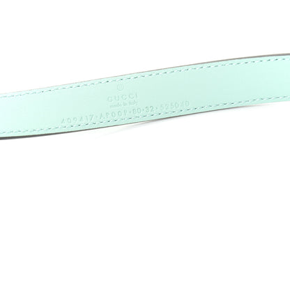 Gucci Moon Calfskin Palladium Double G 20mm Belt 80 32 Water Green 5 of 5