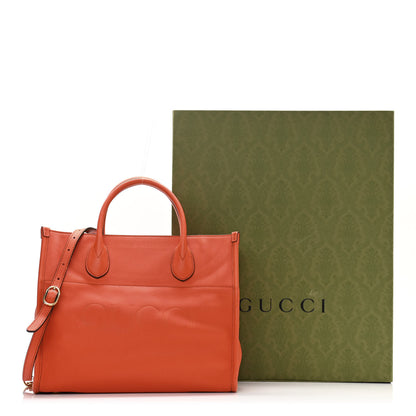 Gucci Pebbled Calfskin Small Logo Tote Deep Orange 11 of 11