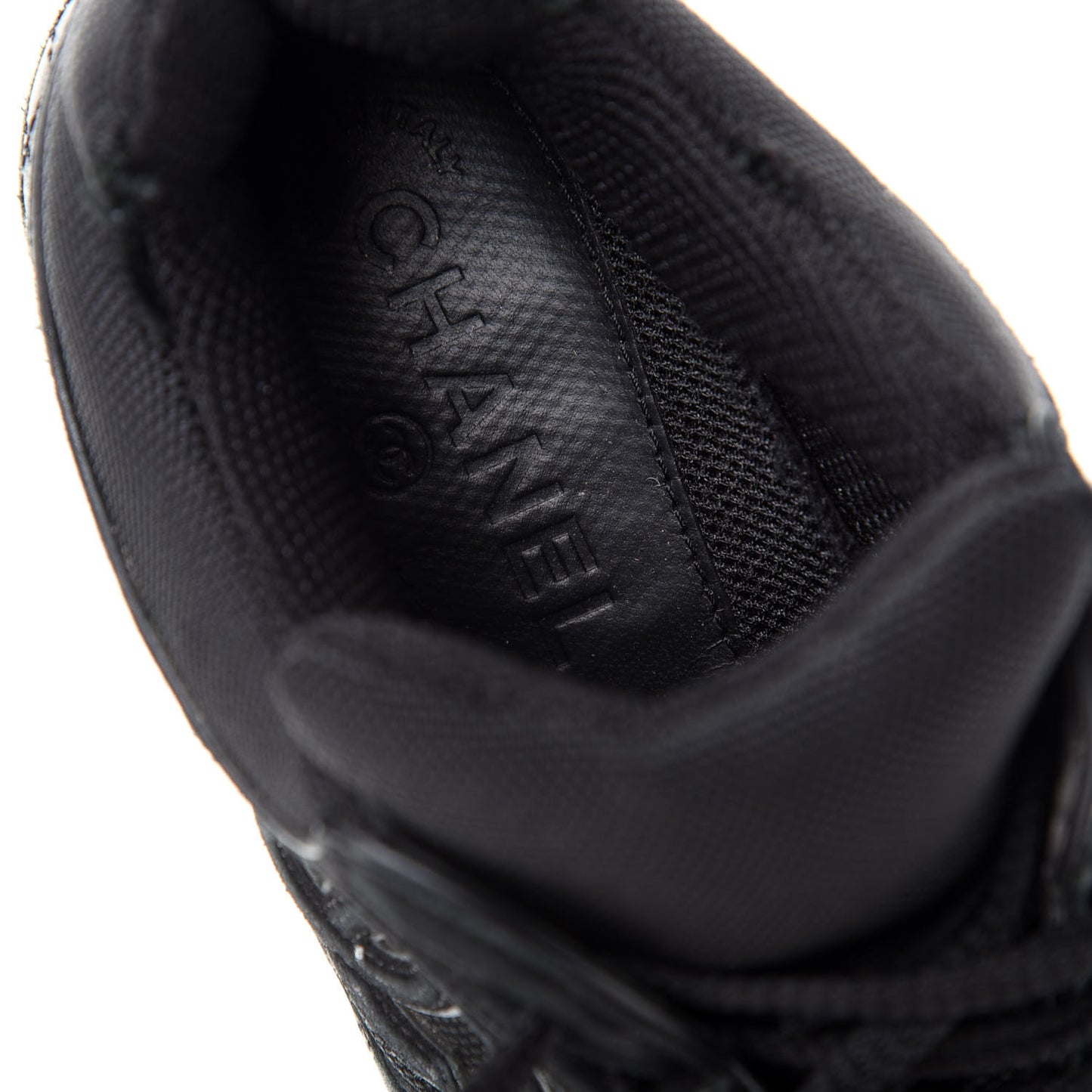 Toile Suede Calfskin CC Sneakers 35.5 Black