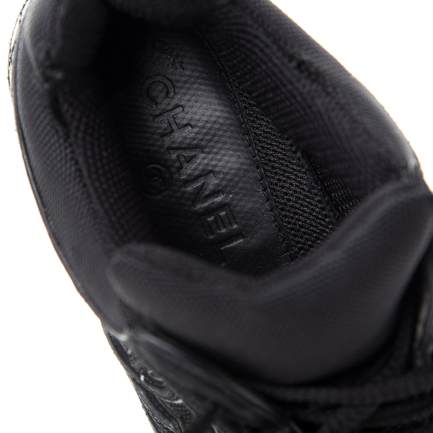 Chanel Toile Suede Calfskin CC Sneakers 35.5 Black 8 of 15