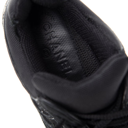 Chanel Toile Suede Calfskin CC Sneakers 35.5 Black 8 of 15