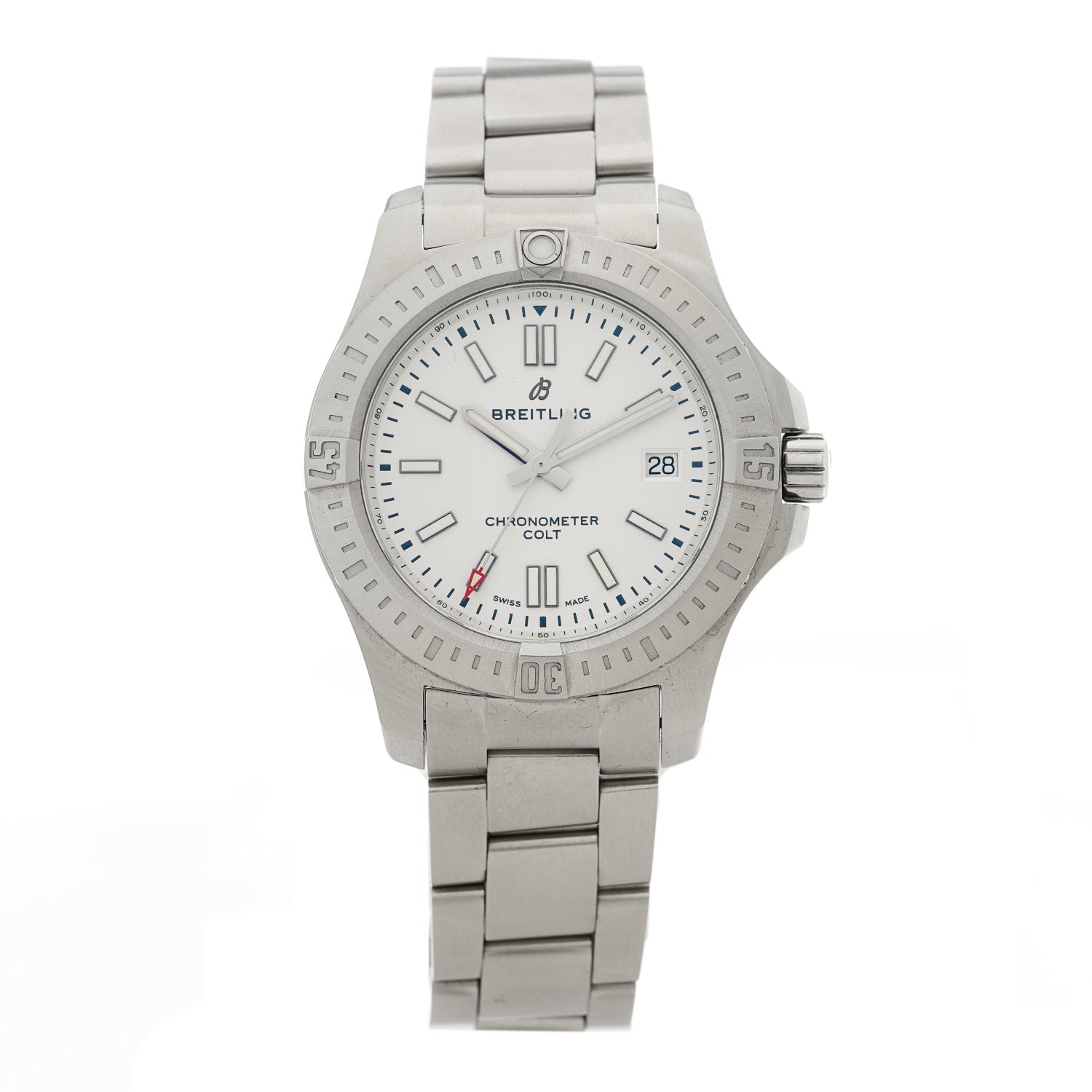 Breitling Stainless Steel 41mm Chronomat Colt Automatic Watch Silver A17313101G1A1 1 of 5