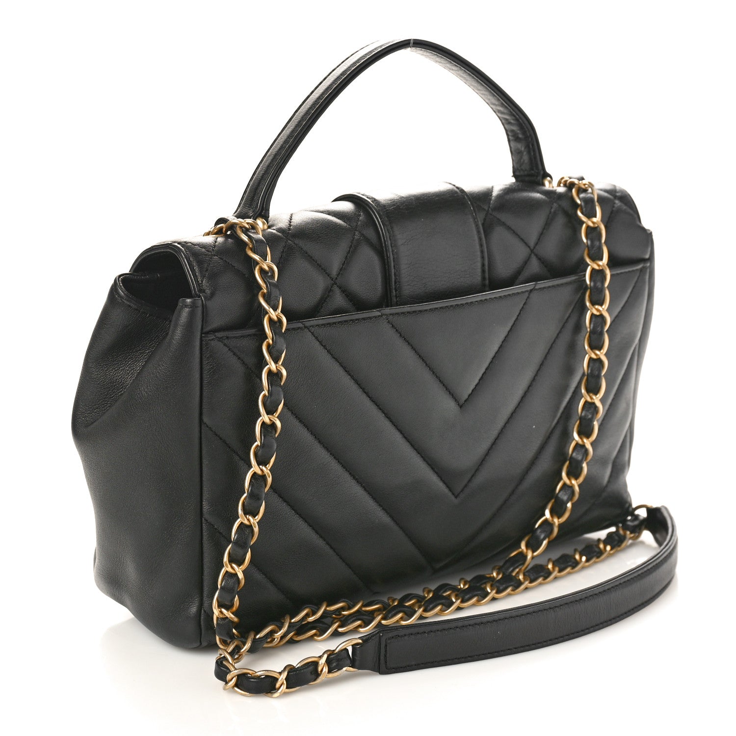 Chanel Calfskin Quilted Chevron In The City Bag Black 3 of 11