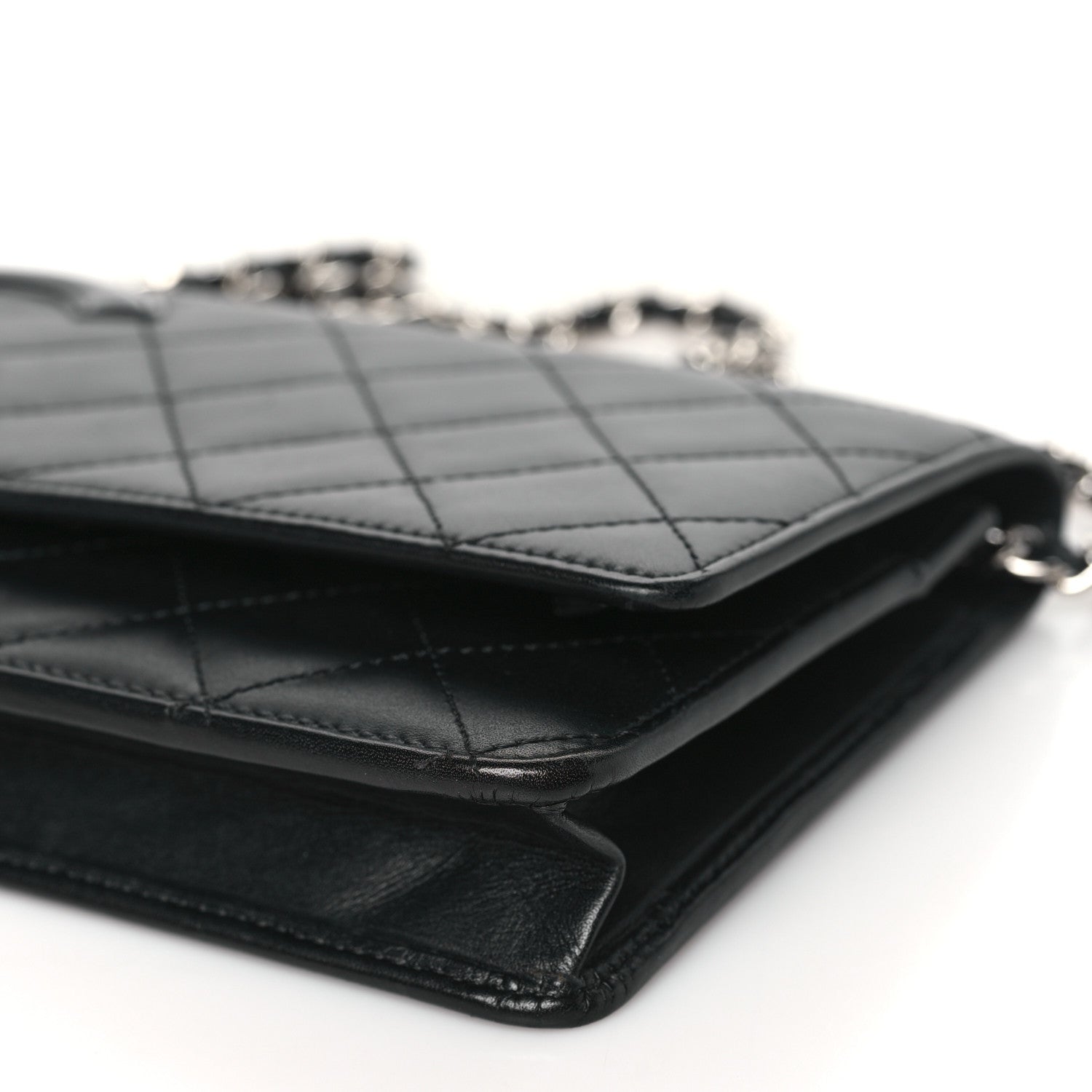 Chanel Calfskin Quilted Cambon Wallet on Chain WOC Black 11 of 12