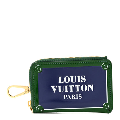 Louis Vuitton Calfskin Key Pouch Blue Green 1 of 8