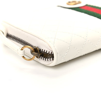 Gucci Calfskin Web Trapuntata GG Zip Around Wallet Off White 7 of 8