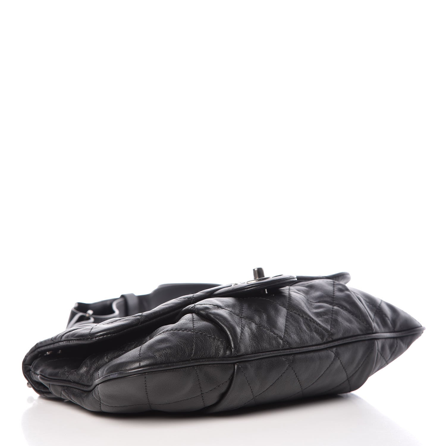 Chanel Calfskin Coco Pleats Messenger Flap Black 4 of 10