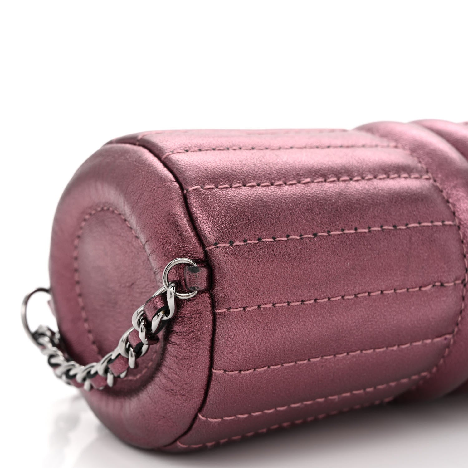 Chanel Metallic Lambskin Horizontal Quilt Pochette Purple 9 of 10