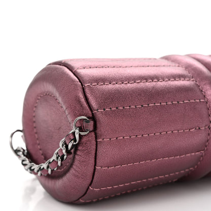 Chanel Metallic Lambskin Horizontal Quilt Pochette Purple 9 of 10
