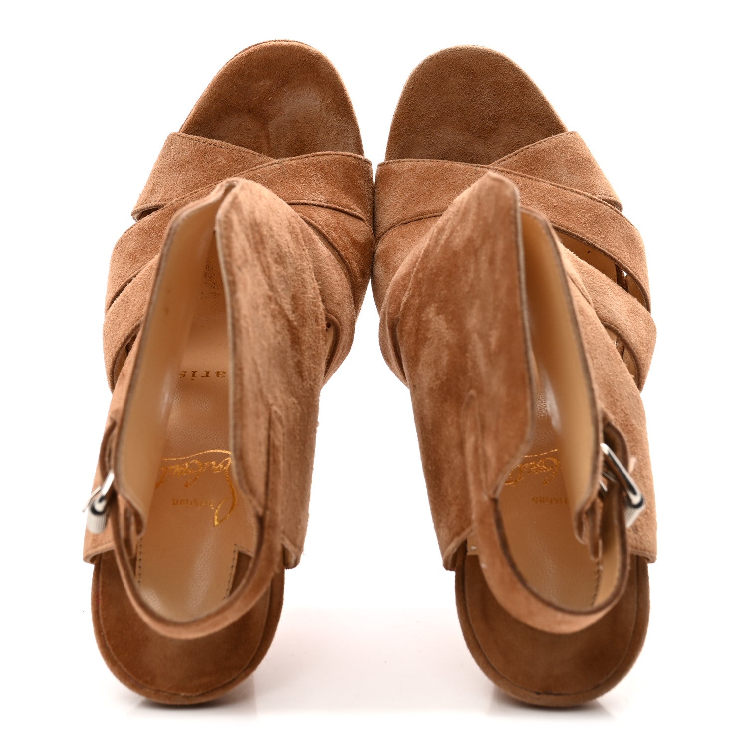 Christian Louboutin Suede Apron Lili 120 Pumps 36 Noisette 2 of 9