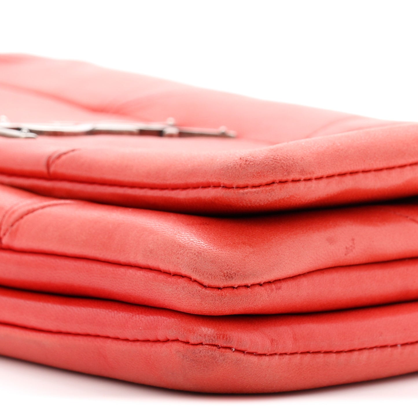 Lambskin Patchwork Monogram Jamie Chain Wallet Red