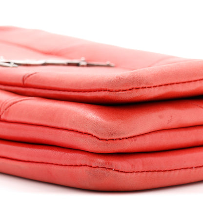 Saint Laurent Lambskin Patchwork Monogram Jamie Chain Wallet Red 10 of 11