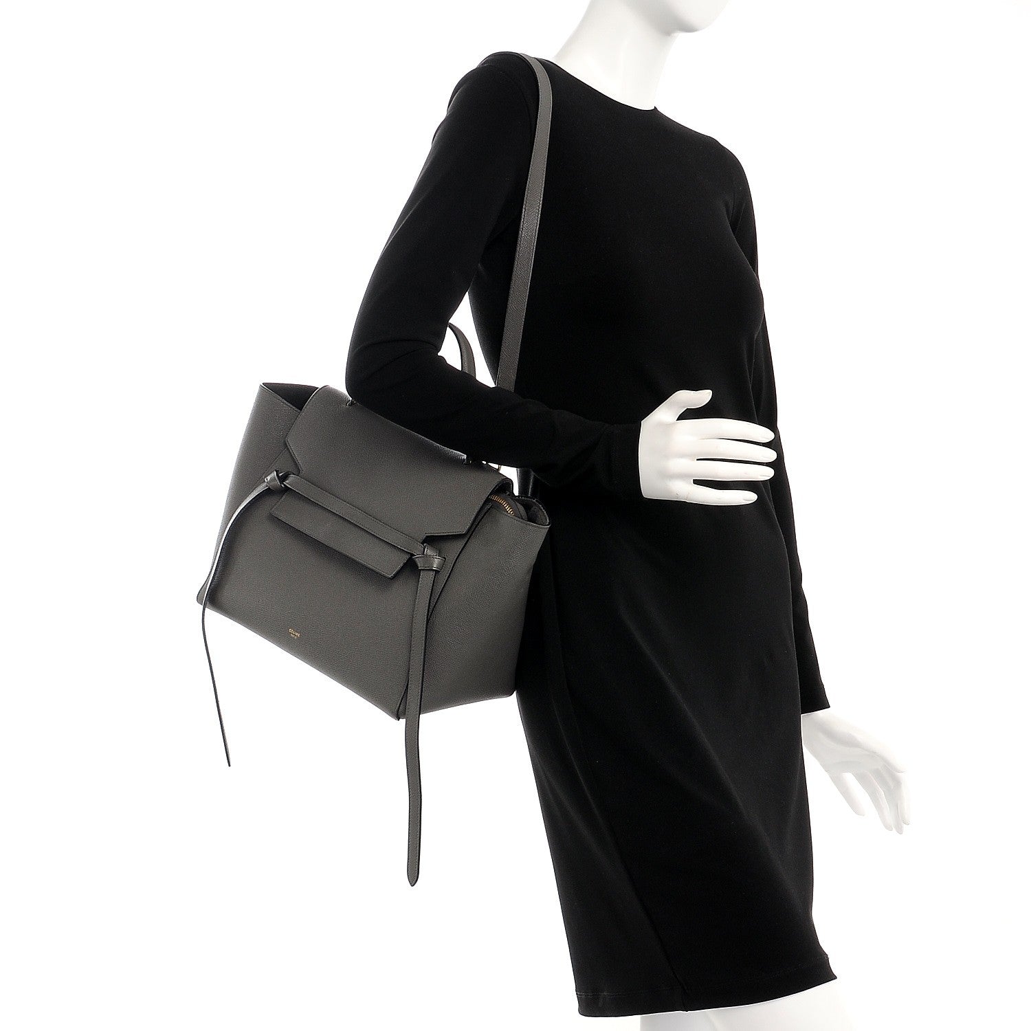Celine Grained Calfskin Mini Belt Bag Grey 3 of 18