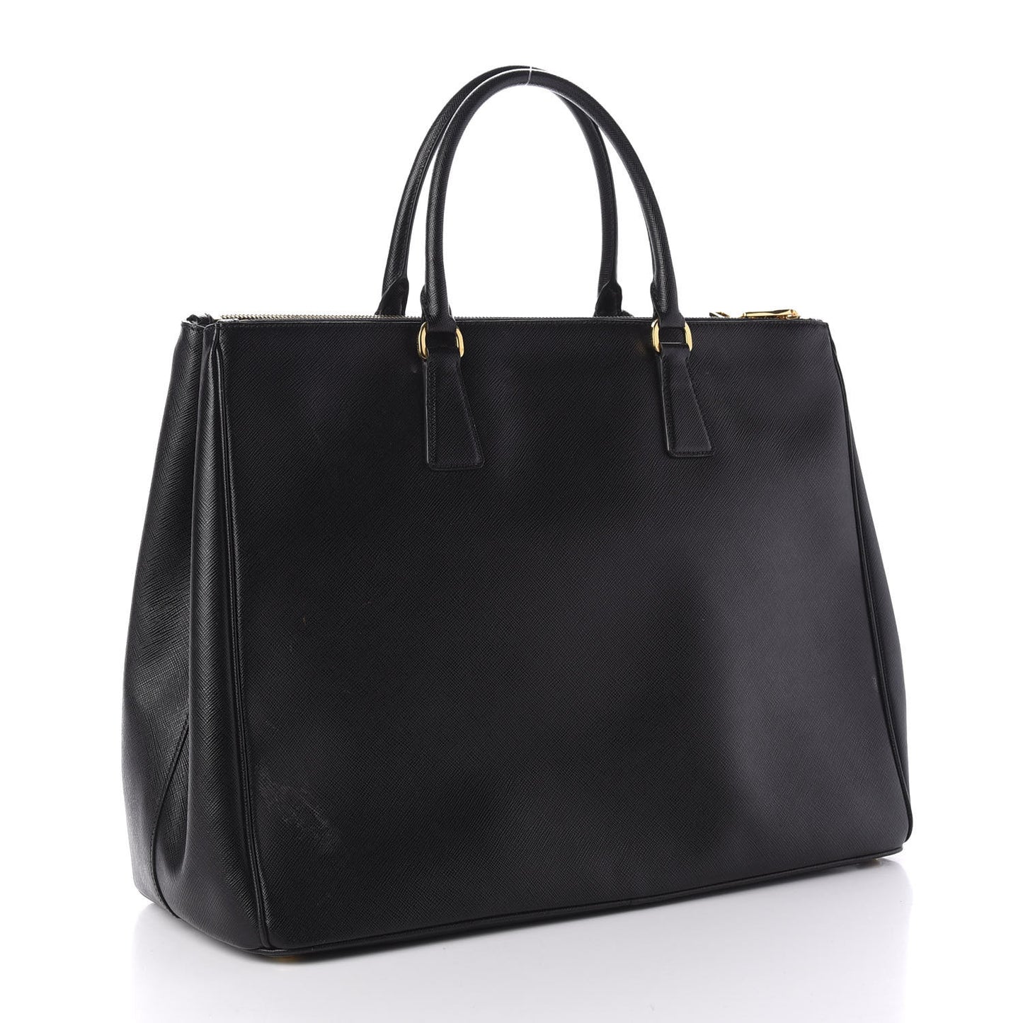 Saffiano Lux Extra Large Galleria Double Zip Tote Black