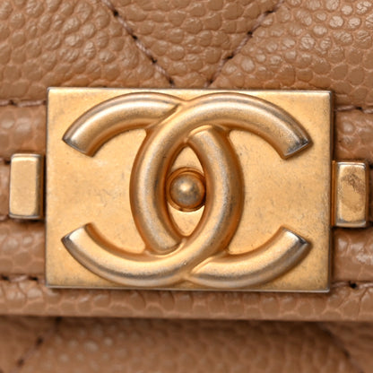 Chanel Caviar Quilted Large Boy Gusset Flap Wallet Beige 9 of 12