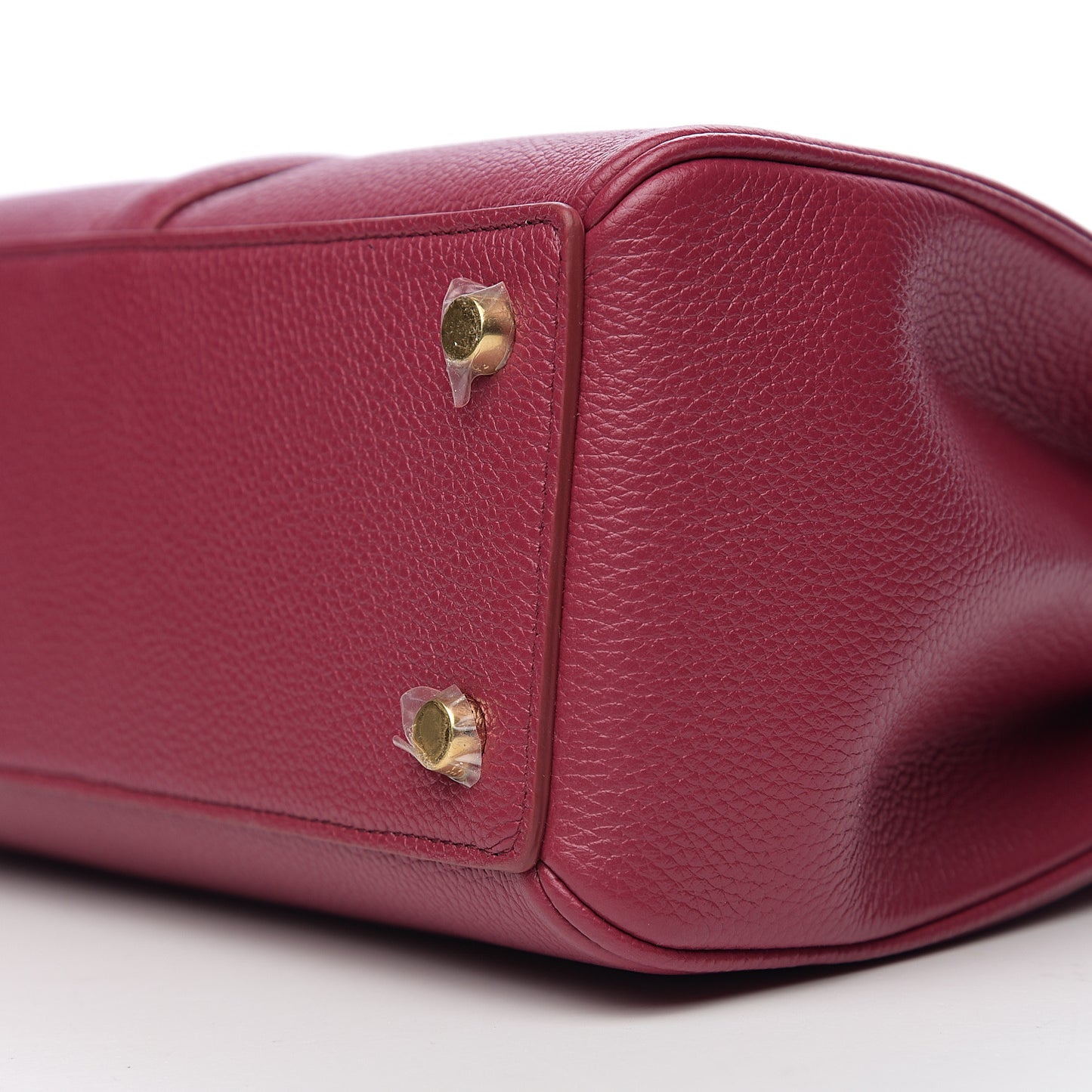 Grained Calfskin Small 16 Top Handle Bag Rasberry
