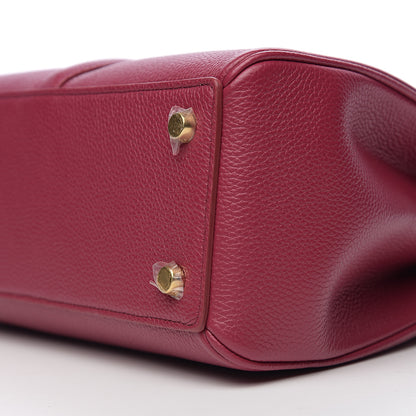 Celine Grained Calfskin Small 16 Top Handle Bag Rasberry 8 of 8