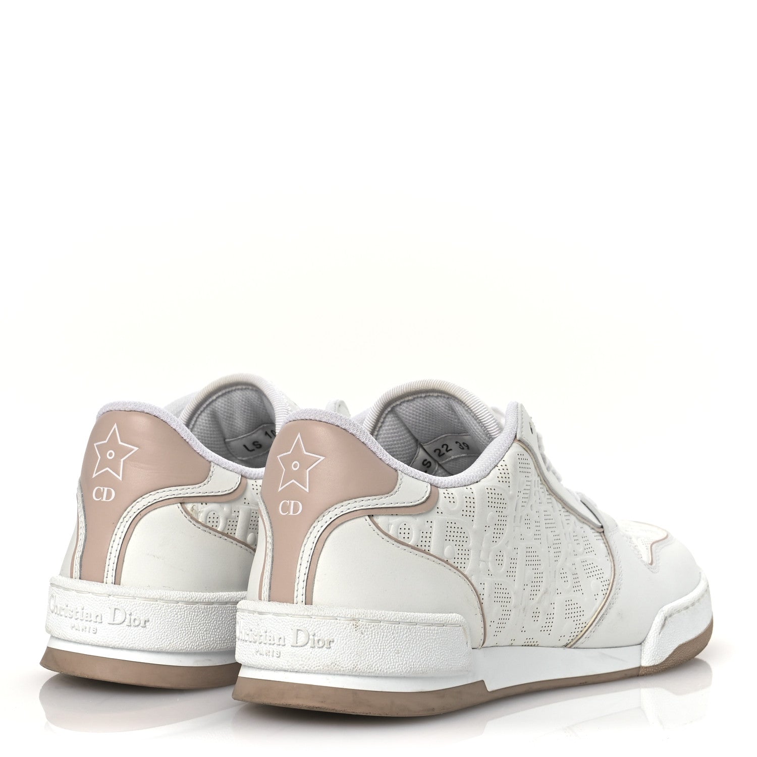 Christian Dior Calfskin Oblique Laser Perforated Dior One Low Sneakers 39 White Nude 5 of 14