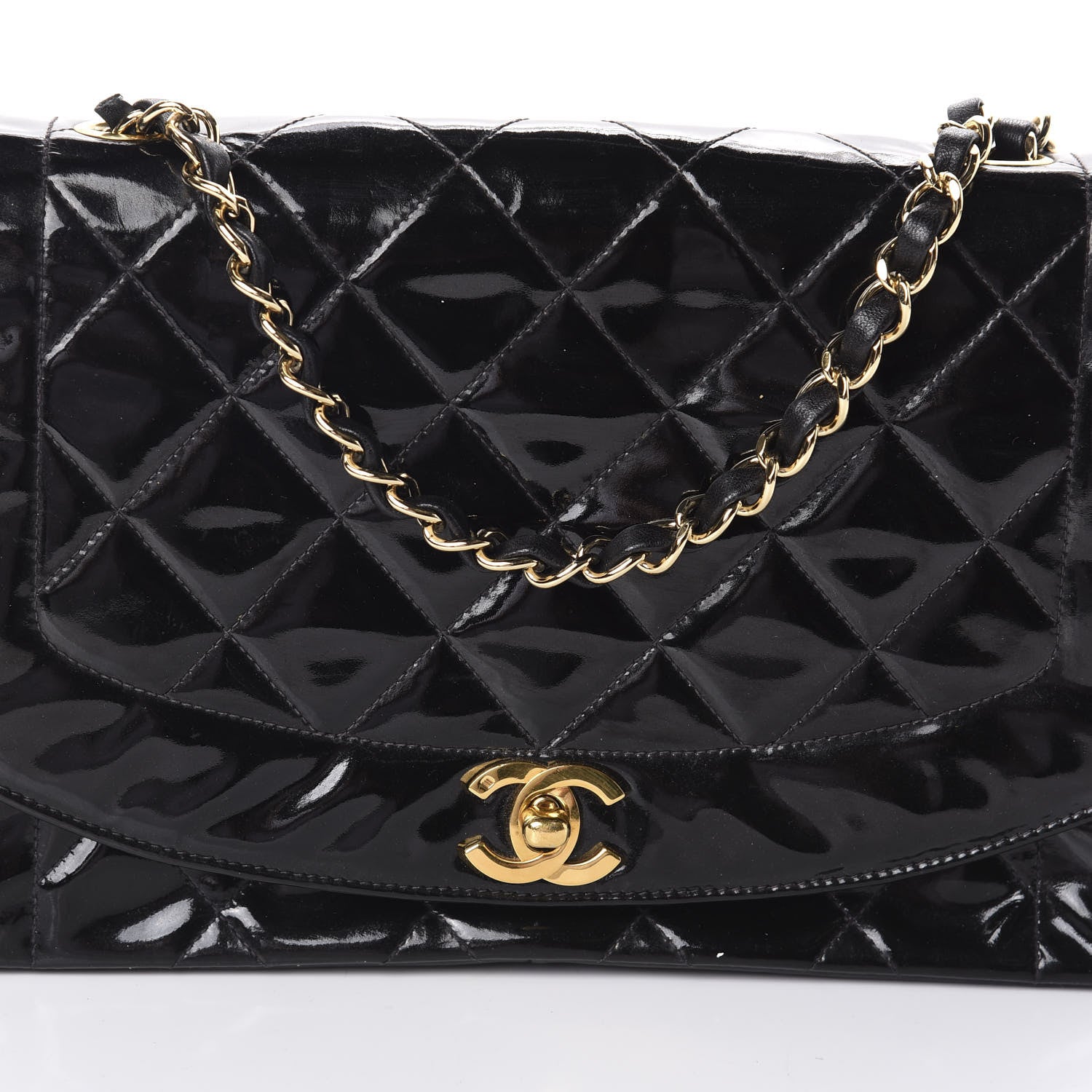 Chanel Patent Quilted Medium Single Flap Bag Black 8 of 12