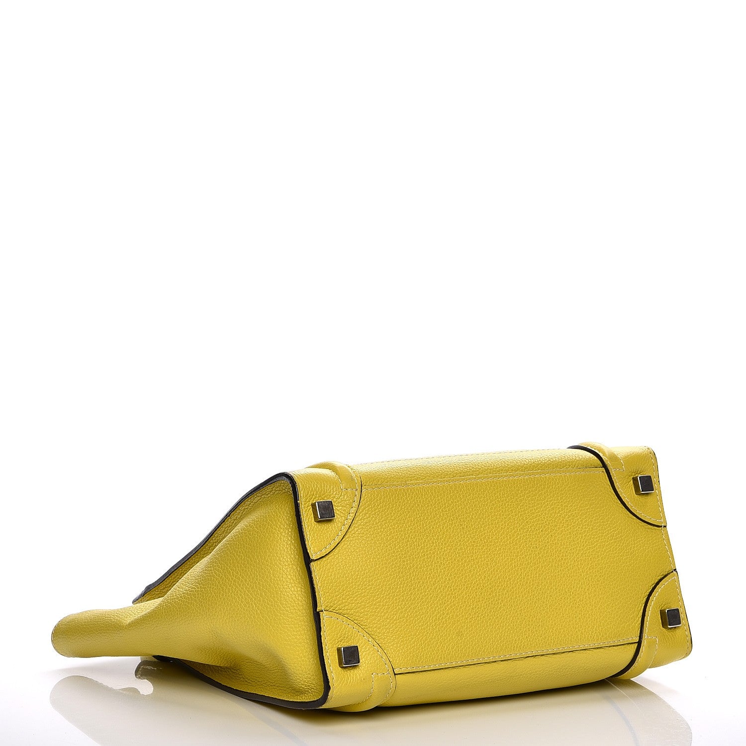 Celine Drummed Calfskin Micro Luggage Citron 4 of 16