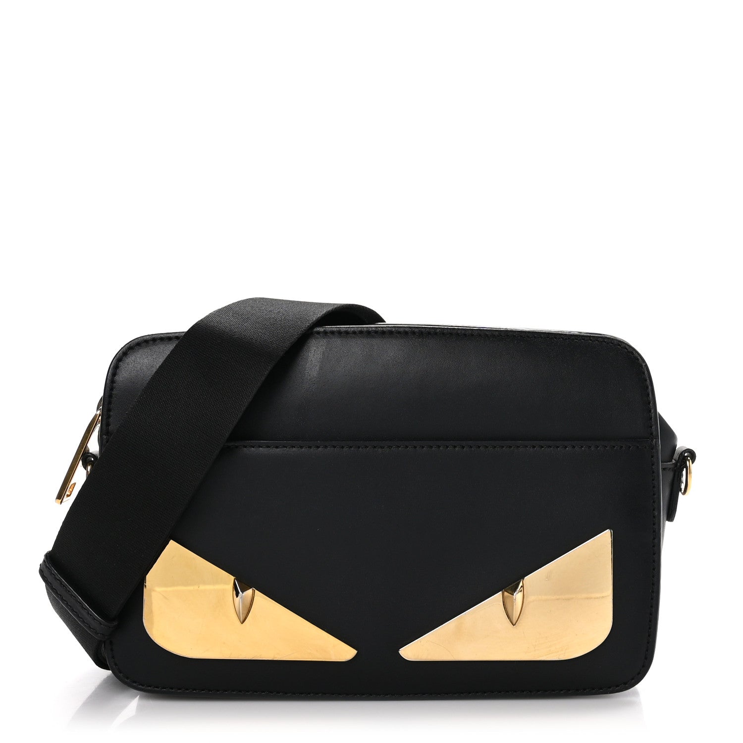 Fendi Vitello Metal Monster Eyes Messenger Bag Black 1 of 13