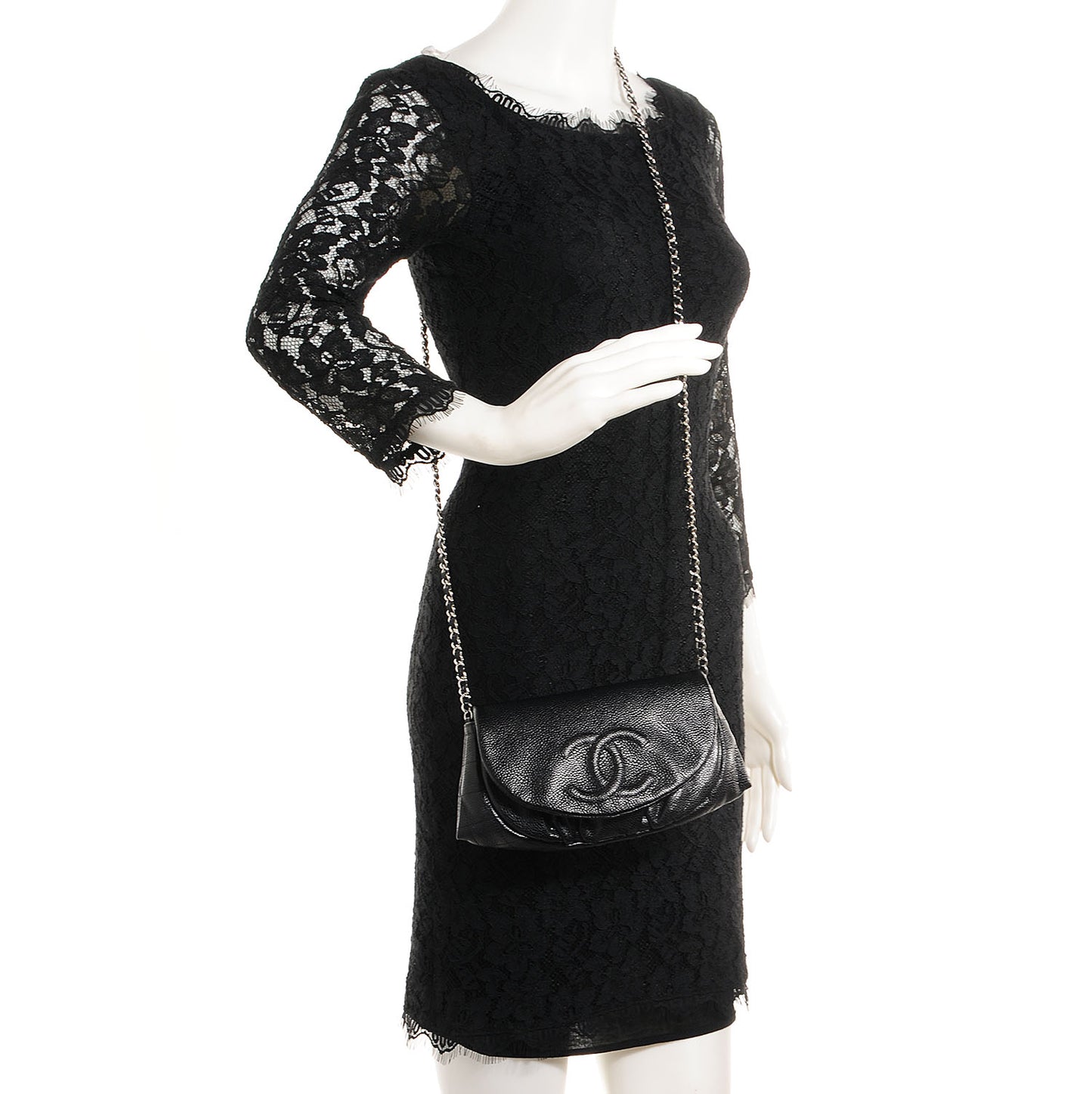 Caviar Half Moon Wallet On Chain WOC Black