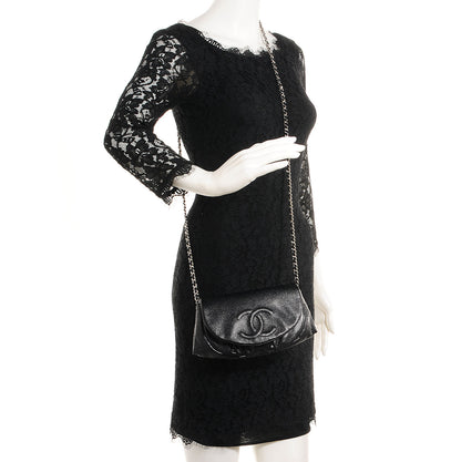 Chanel Caviar Half Moon Wallet On Chain WOC Black 2 of 9