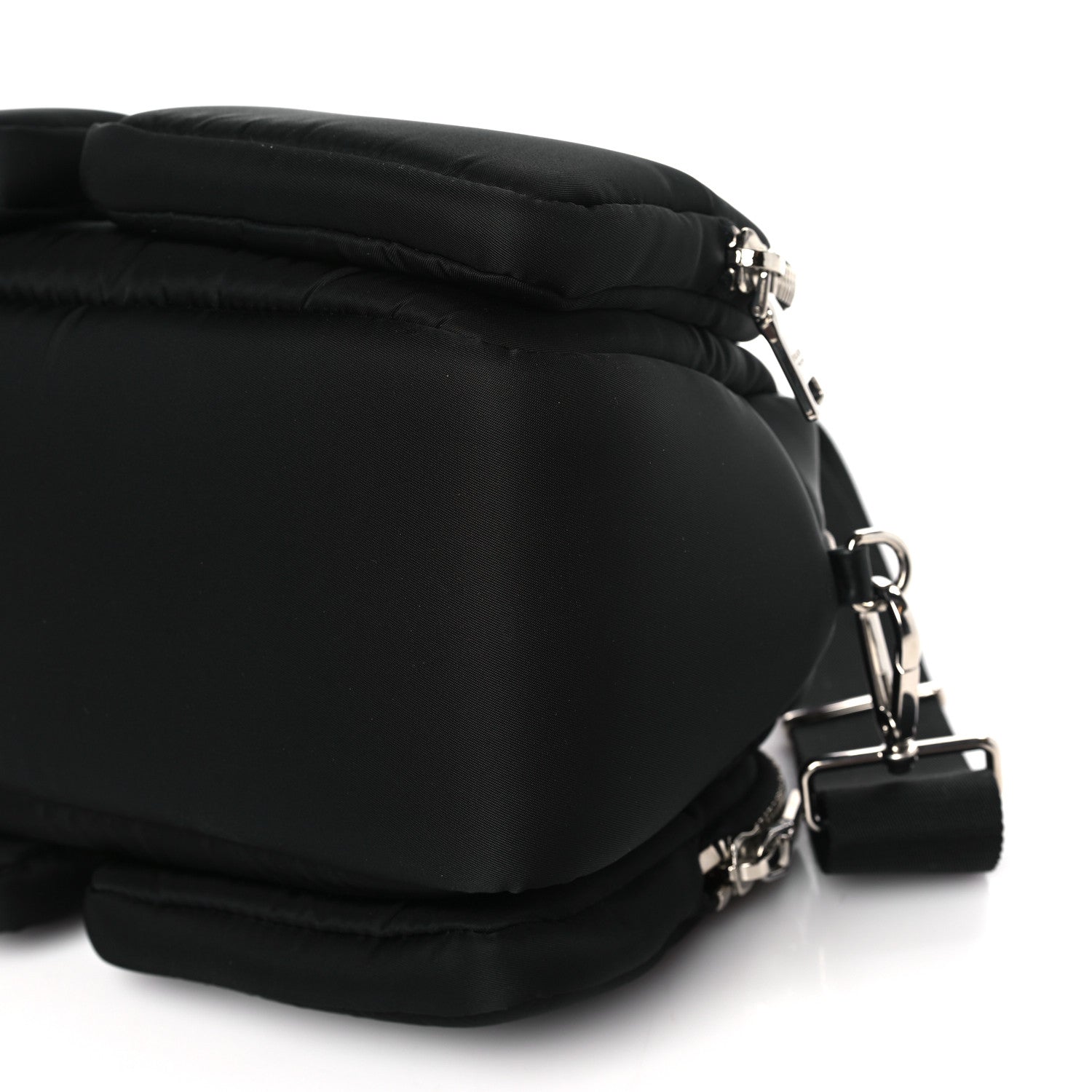 Prada Tessuto Nylon Pocket Top Handle Cargo Shoulder Bag Black Fuoco 10 of 10