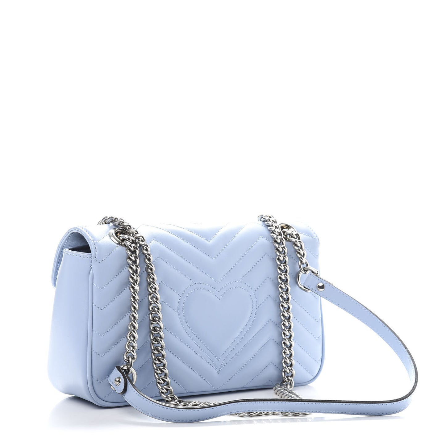 Calfskin Matelasse Small GG Marmont Shoulder Bag Porcelain Light Blue