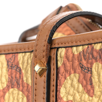 MCM Visetos Metallic Leopard Print Medium Anya Shopper Tote Cognac 20 of 20